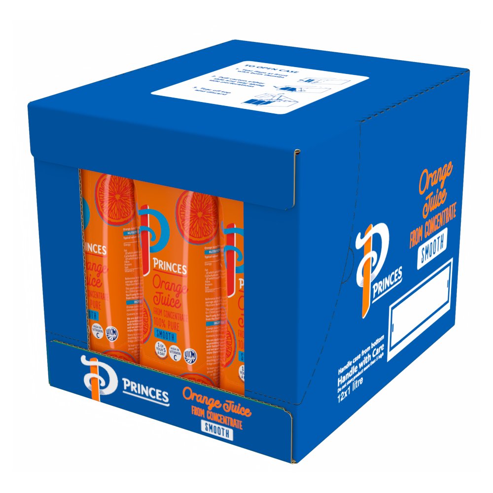Princes Smooth Orange Juice from Concentrate 12 x 1 Litre