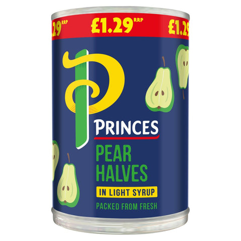 Princes Pear Halves in Light Syrup 410g (Pack of 6)