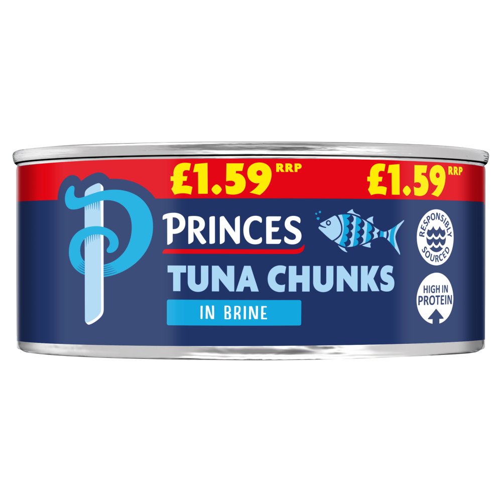 Princes Tuna Chunks in Brine 145g (Pack of 12)