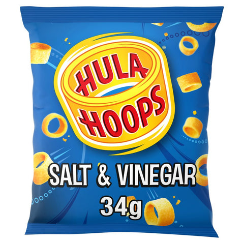 Hula Hoops Salt & Vinegar Crisps 34g (Pack of 32)