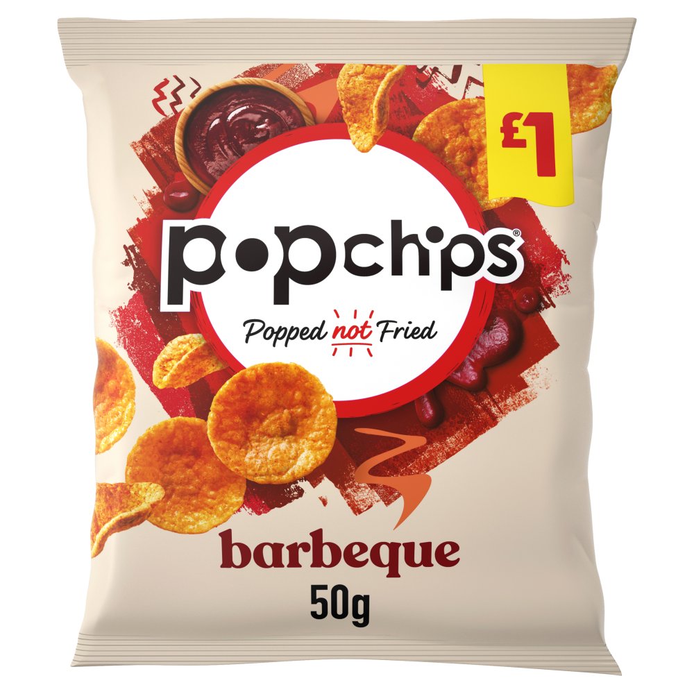 Popchips Barbeque Flavour Potato Snacks 50g (Pack of 16)