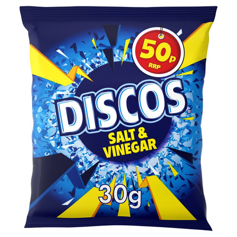 Discos Salt & Vinegar Crisps 30g (Pack of 30)