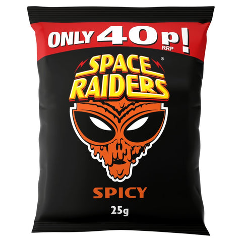 Space Raiders Spicy Crisps 25g (Pack of 36)