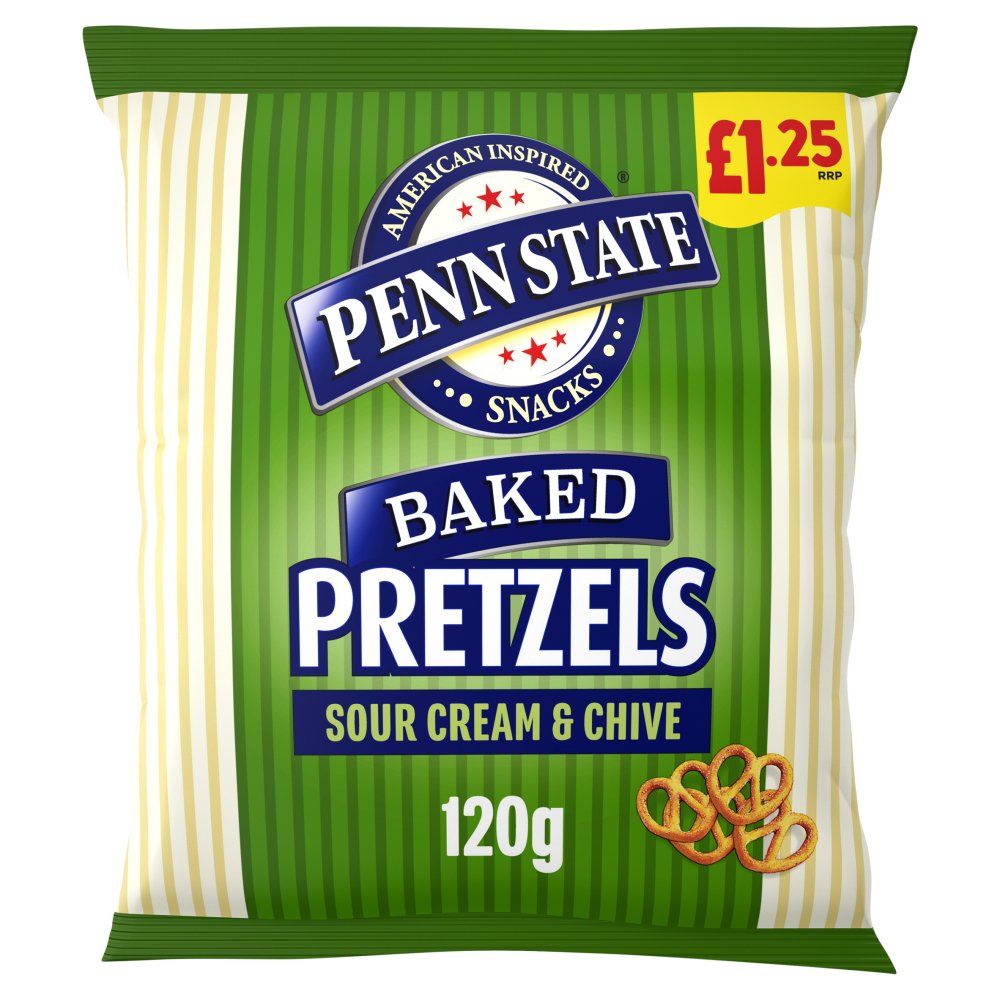 Penn State Sour Cream & Chive Pretzels 120g (Pack of 14)