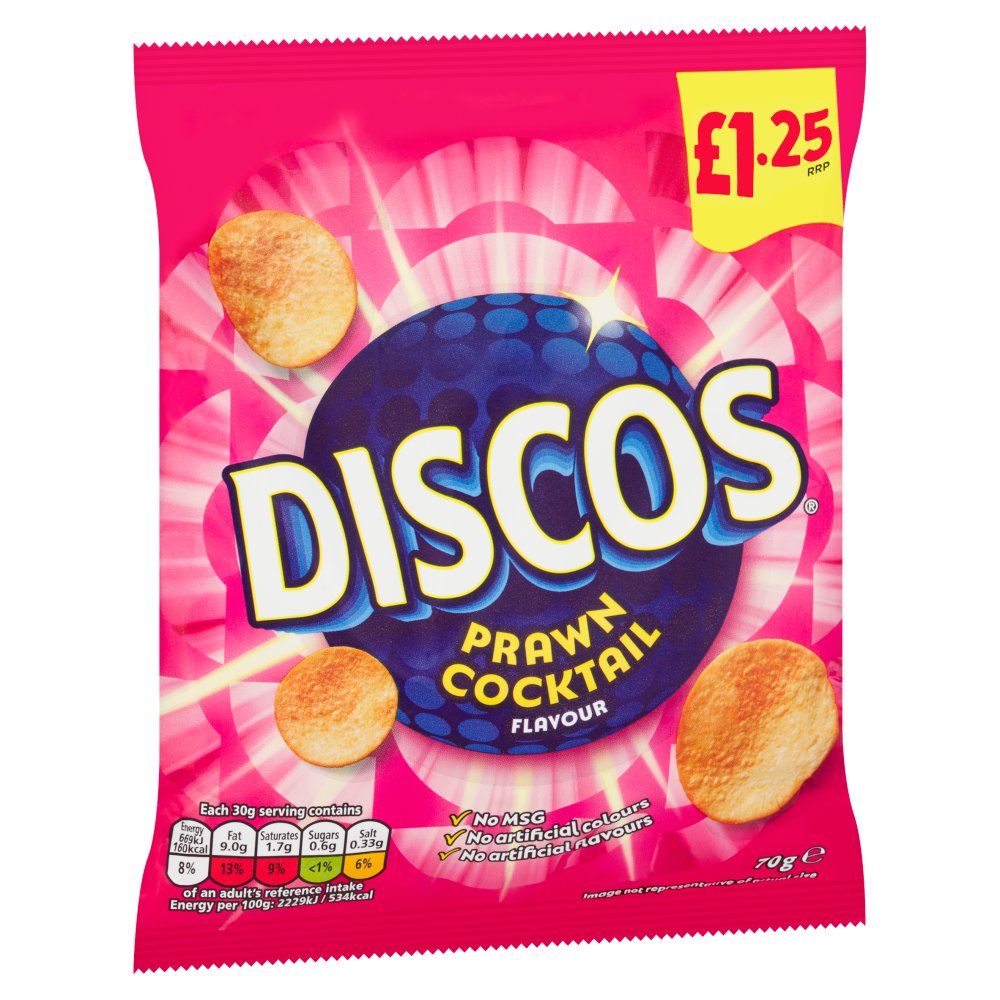 Discos Prawn Cocktail Crisps 70g (Pack of 16)