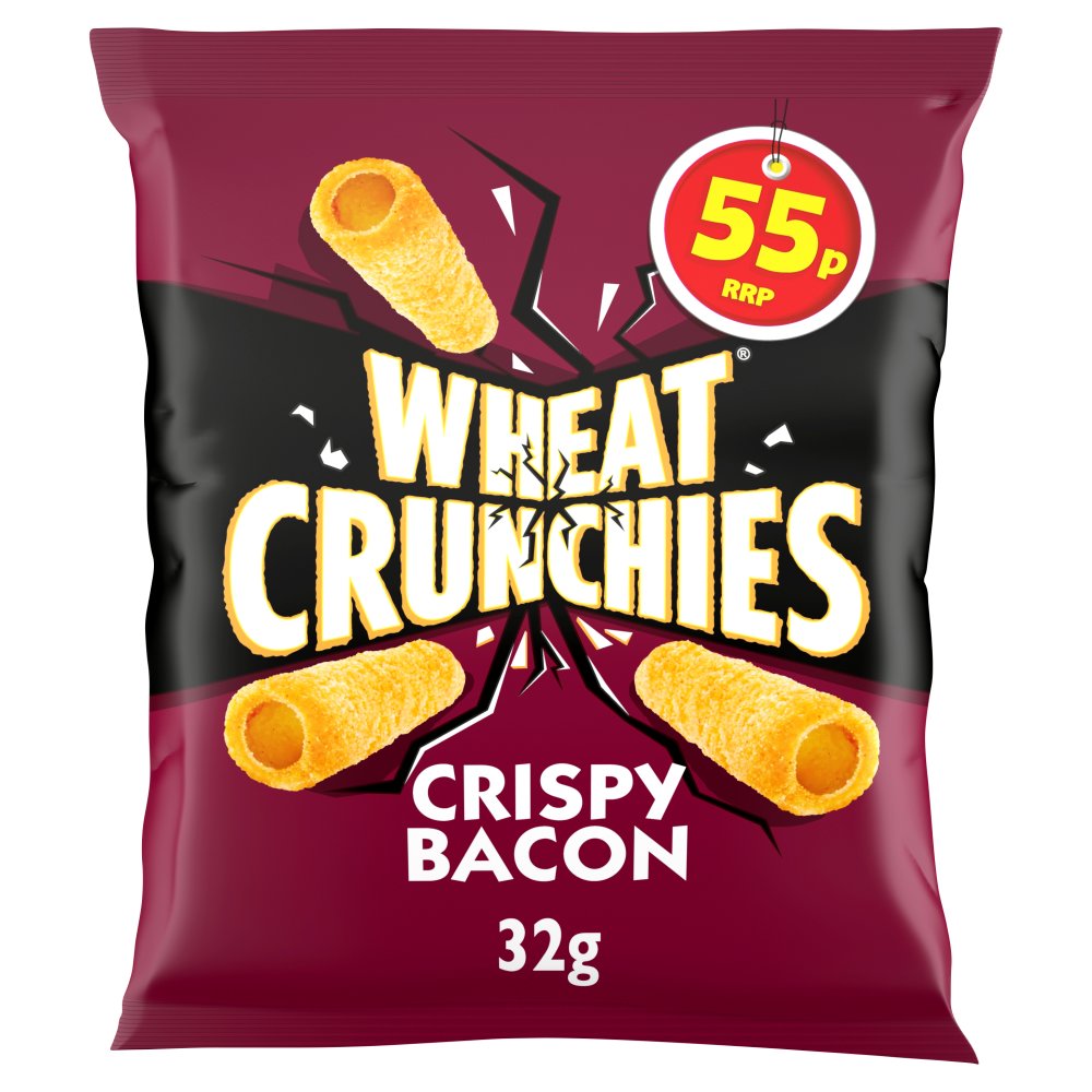 Wheat Crunchies Bacon Crisps 32g (Pack of 30)