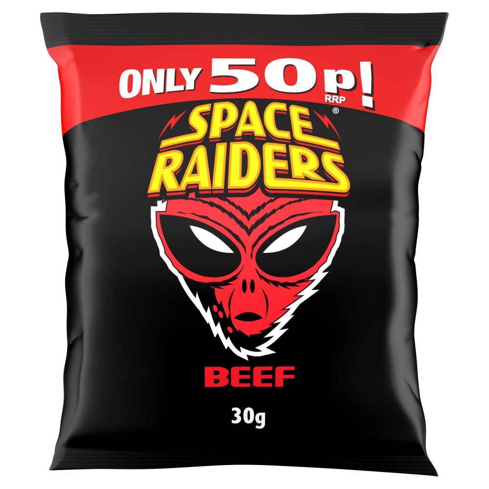 Space Raiders Beef Crisps 30g (Pack of 36)