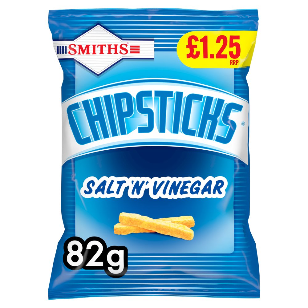 Smiths Chipsticks Salt 'n' Vinegar Snacks Crisps 82g (Pack of 18)