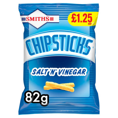 Smiths Chipsticks Salt 'n' Vinegar Snacks Crisps 82g (Pack of 18)