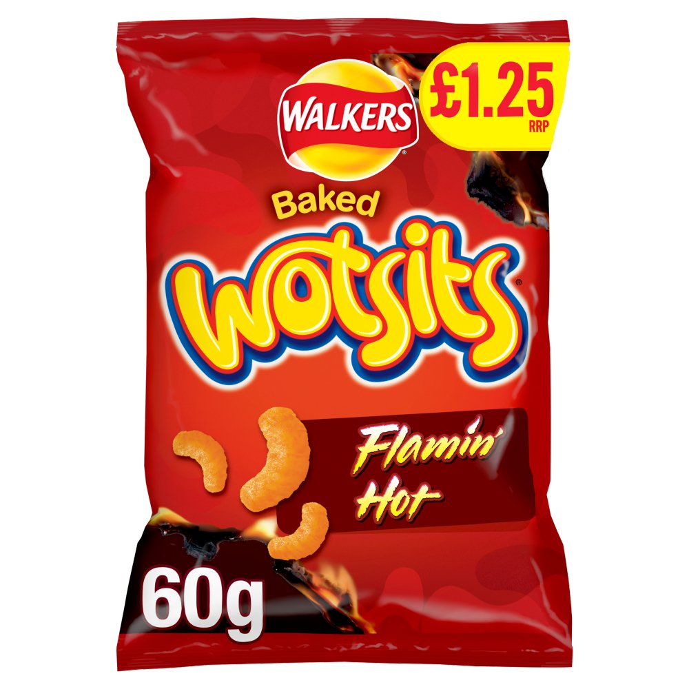 Walkers Wotsits Flamin' Hot Snacks Crisps 60g (Pack of 15)