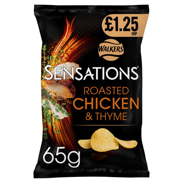 Walkers Sensations Roasted Chicken & Thyme Crisps 65g (Pack of 15)