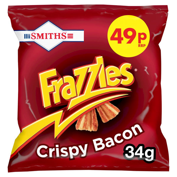 Smiths Frazzles Crispy Bacon Snacks Crisps 34g (Pack of 30)