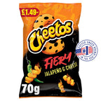 Cheetos Fiery Jalapeno & Cheese Sharing Crisps 70g (Pack of 12)