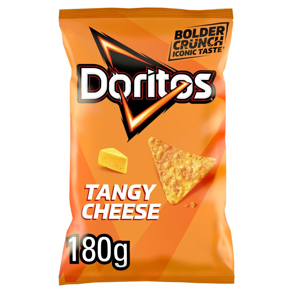 Doritos Tangy Cheese Tortilla Chips Sharing Bag Crisps 180g (Pack of 12)