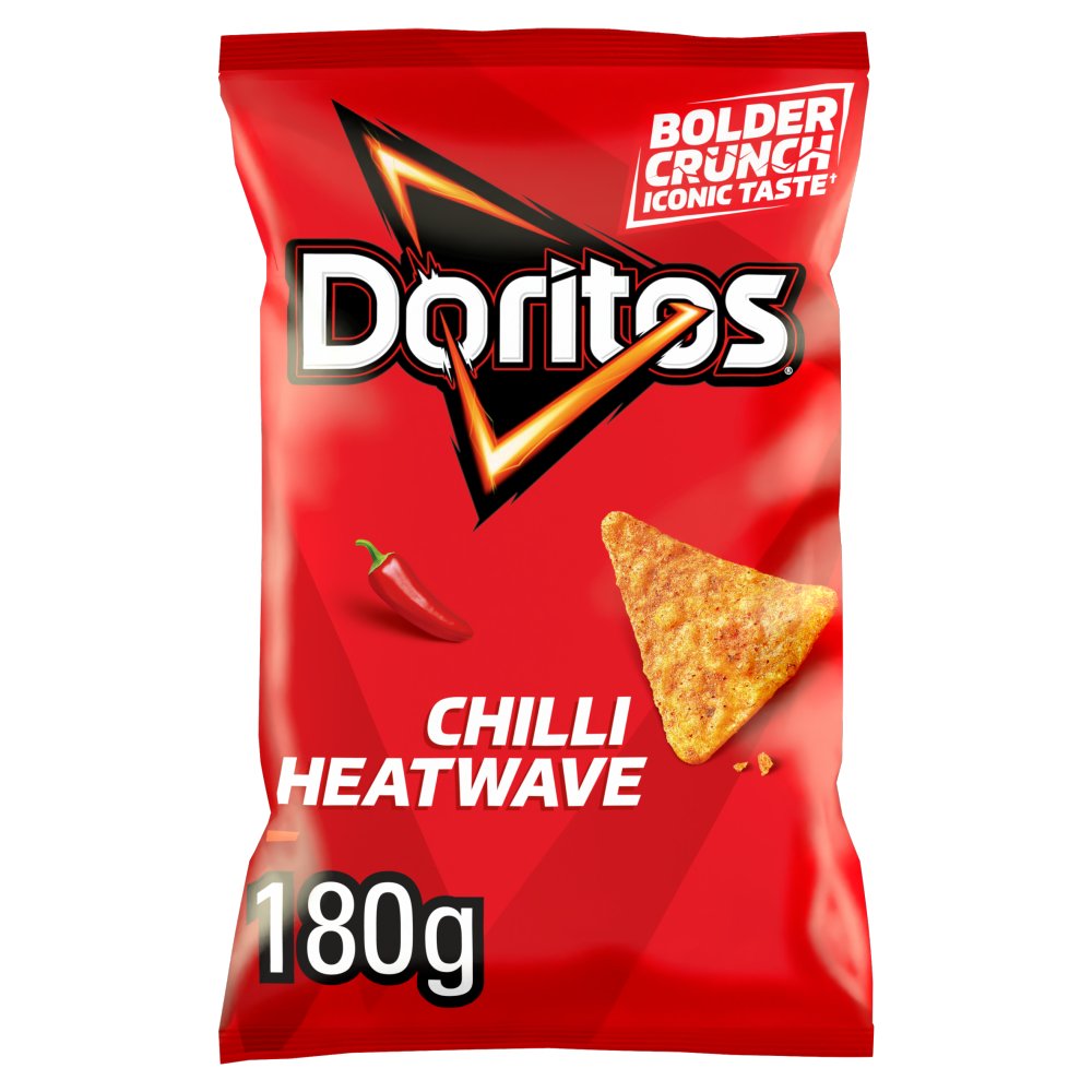 Doritos Chilli Heatwave Tortilla Chips Sharing Bag Crisps 180g (Pack of 12)