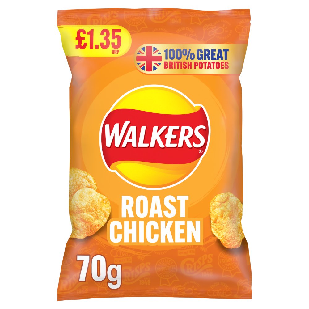 Walkers Roast Chicken Sharing Crisps  70g (Pack of 18)
