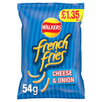 Walkers French Fries Cheese & Onion Snacks Crisps 54g (Pack of 18)