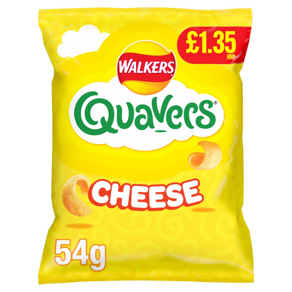 Walkers Quavers Cheese Snacks Crisps 54g (Pack of 18)