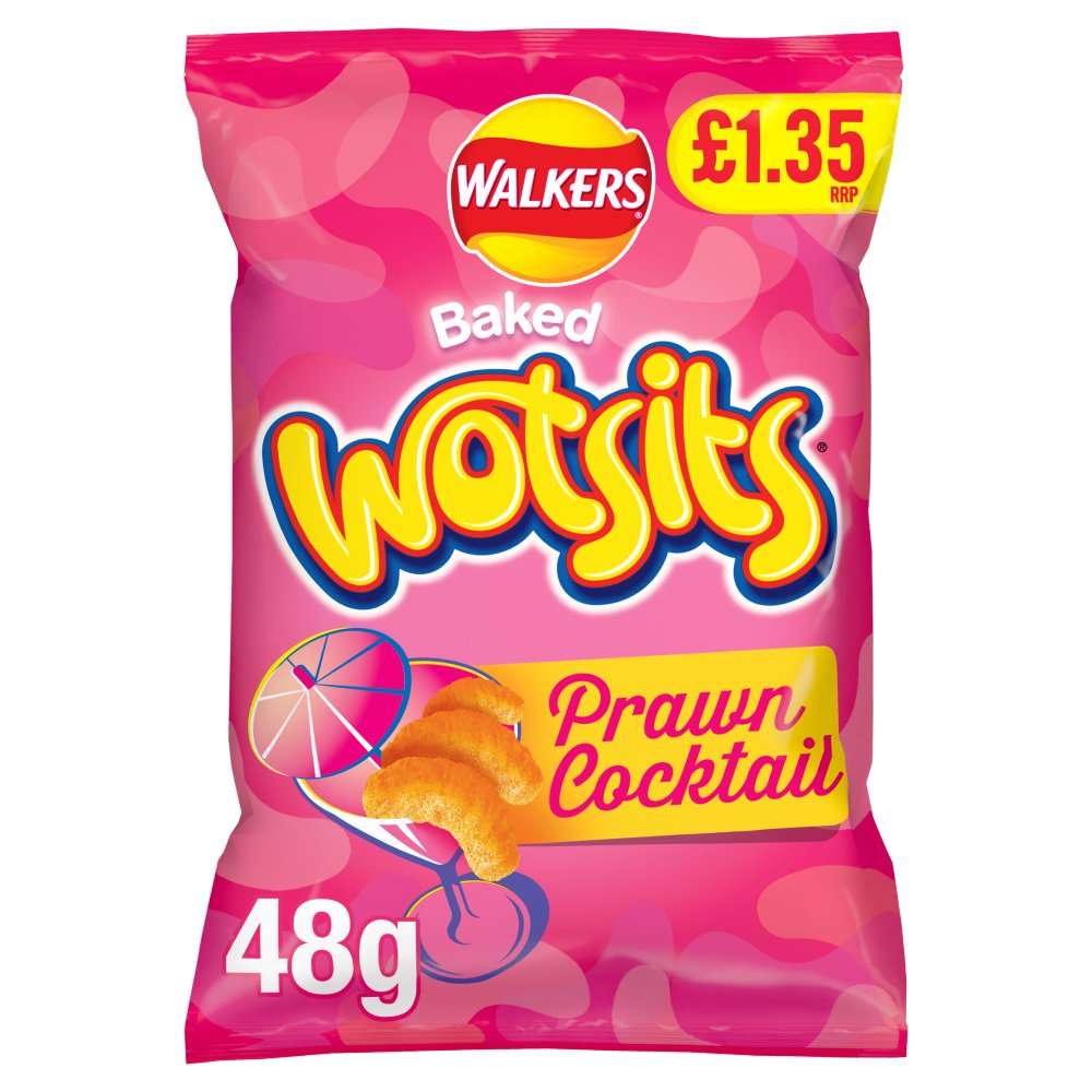Walkers Wotsits Prawn Cocktail Crisps 48g (Pack of 18)