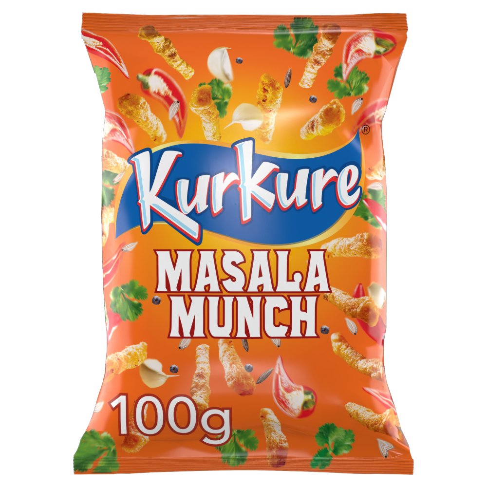Kurkure Masala Munch Sharing Snacks Crisps 100g (Pack of 15)