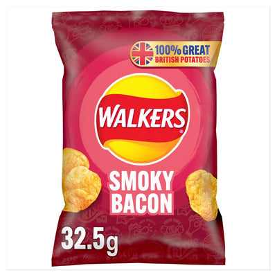 Walkers Smoky Bacon Crisps 32.5g (Pack of 32)