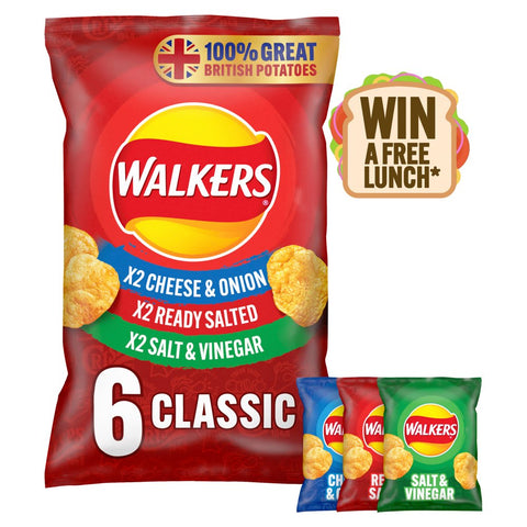 Walkers Classic Variety Multipack Crisps 150g (Pack of 1)