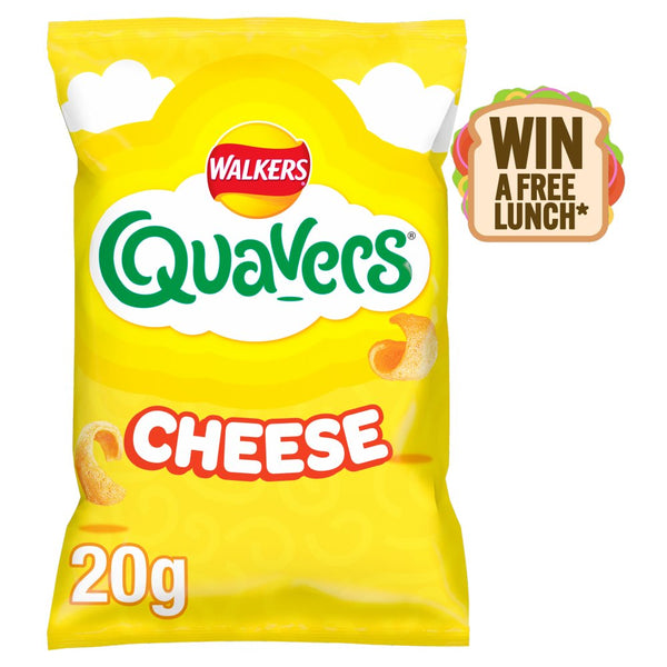 Walkers Quavers Cheese Snacks Crisps 20g (Pack of 32)