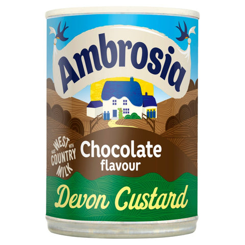 Ambrosia Ready To Serve Chocolate Flavour Devon Custard Can 400g (Pack of 12)