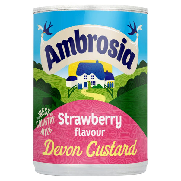 Ambrosia Strawberry Flavour Devon Custard 400g (Pack of 12)