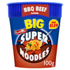Batchelors Big Super Noodles BBQ Beef Flavour Instant Noodle Pot 100g (Pack of 8)