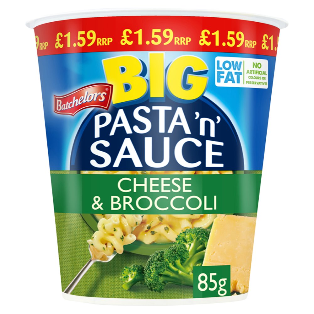Batchelors Big Pasta 'n' Sauce Cheese & Broccoli Instant Pasta Pot 85g (Pack of 4)
