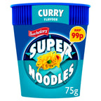 Batchelors Super Noodles Curry Flavour Instant Noodle Pot 75g (Pack of 8)