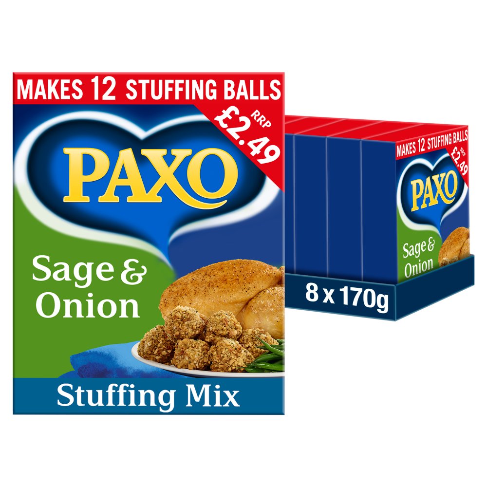 Paxo Sage & Onion Stuffing Mix 170g (Pack of 8)