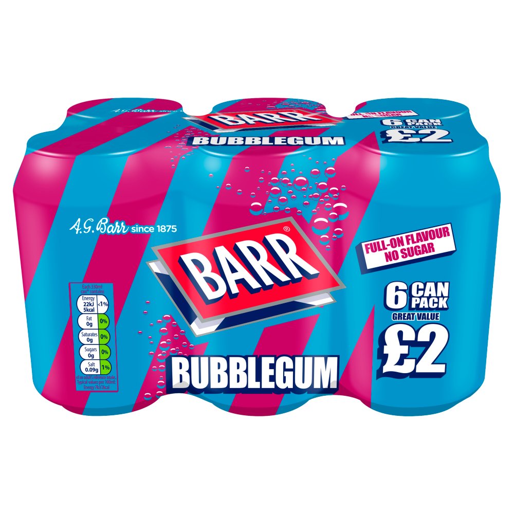 Barr Bubblegum 6 x 330ml Cans (Pack of 4)
