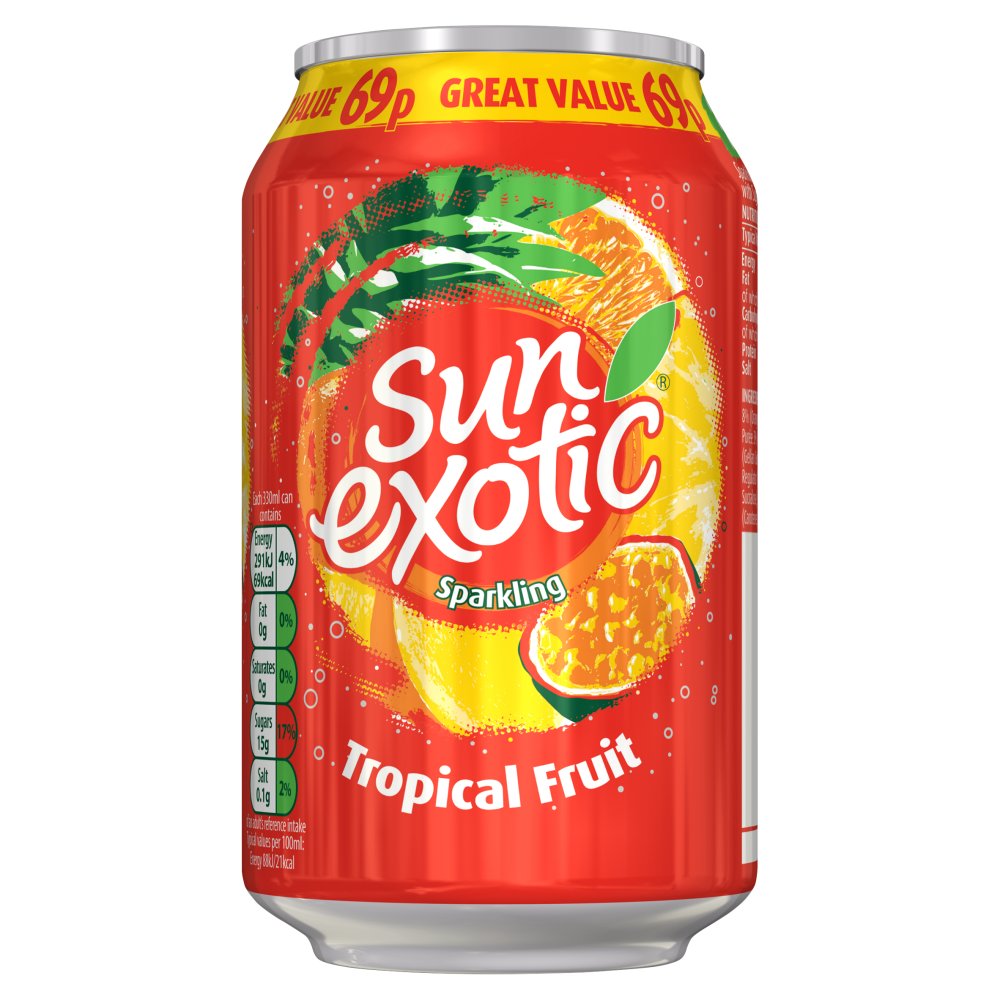 Sun Exotic Sparkling Tropical Fruit 330ml (Pack of 24)