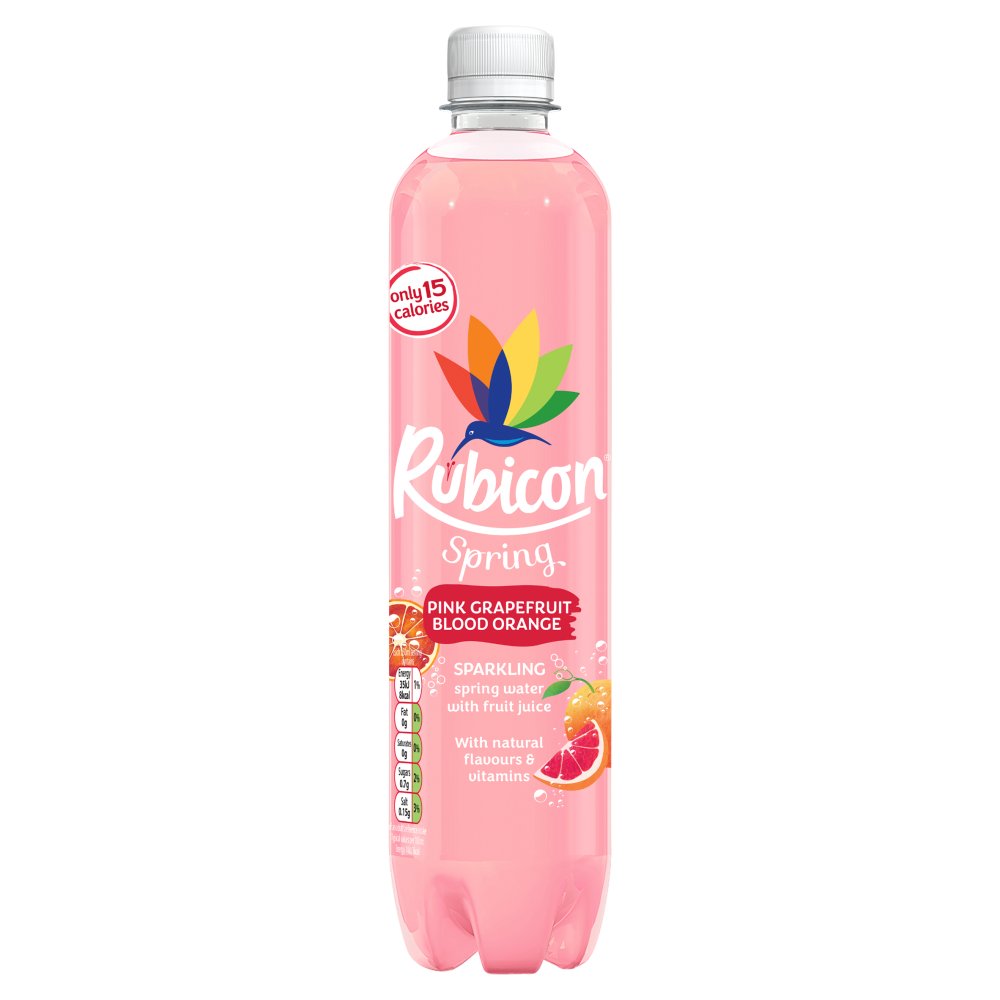 Rubicon Spring Pink Grapefruit Blood Orange Sparkling Spring Water 500ml (Pack of 12)