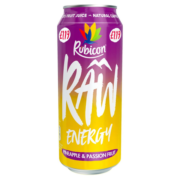 Rubicon Raw Energy Pineapple & Passion Fruit 500ml (Pack of 12)