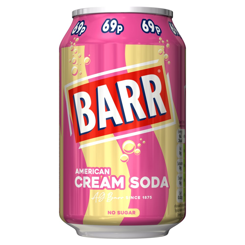 Barr American Cream Soda 330ml (Pack of 24)