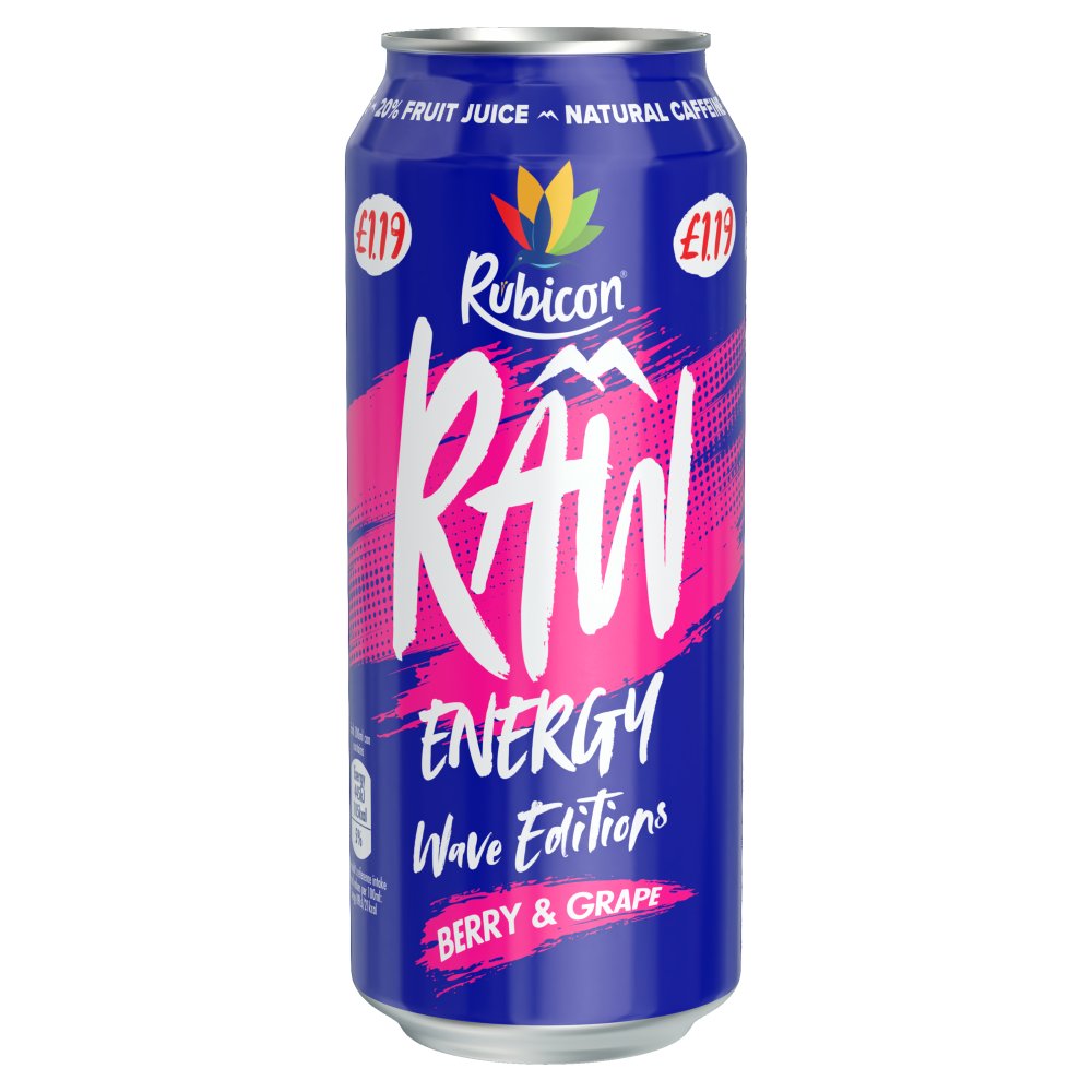 Rubicon Raw Energy Wave Editions Berry & Grape 500m (Pack of 12)