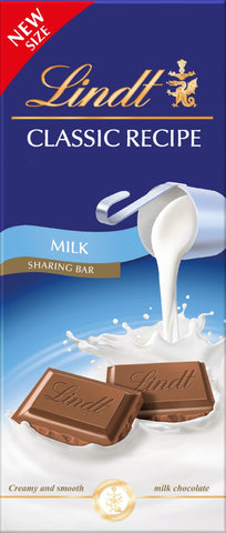 LINDT Classic Recipe Sharing Bar - Milk 190g (Pack of 13)