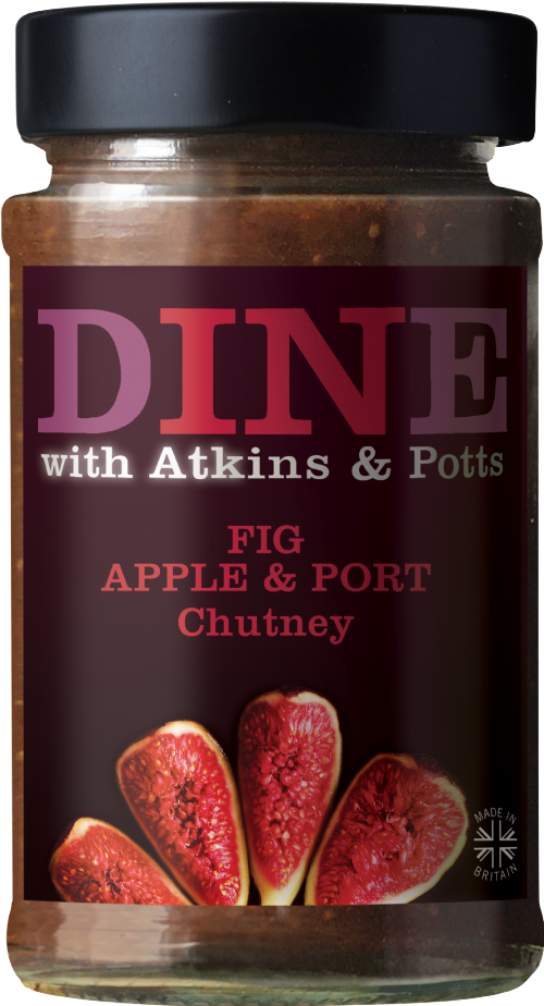 ATKINS & POTTS Fig, Apple & Port Chutney 220g (Pack of 6)