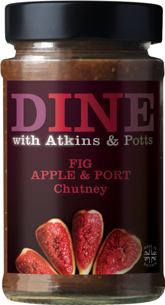 ATKINS & POTTS Fig, Apple & Port Chutney 220g (Pack of 6)