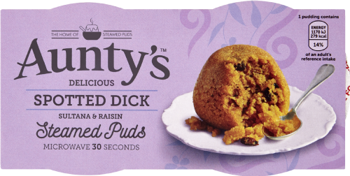 AUNTY'S Spotted Dick Steamed Puds (2x95g) (Pack of 6)