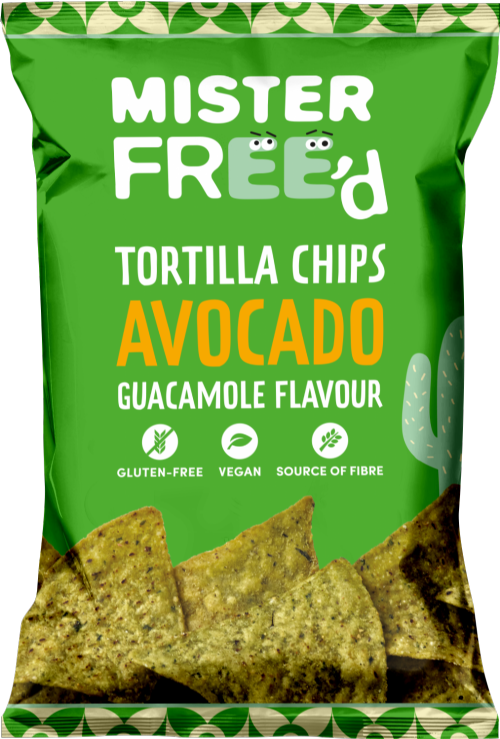 MISTER FREE'D Tortilla Chips - Avocado Guacamole Flavour135g (Pack of 12)