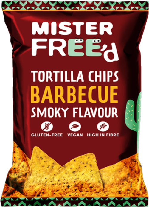 MISTER FREE'D Tortilla Chips - Barbecue Smoky Flavour 135g (Pack of 12)