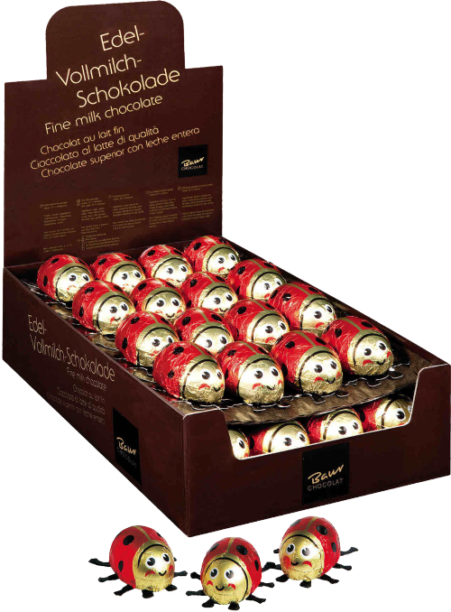 BAUR Milk Chocolate Ladybird Counter Display 18g (Pack of 40)