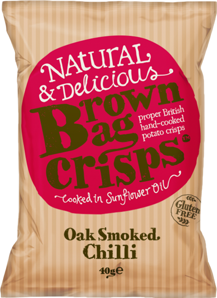 BROWN BAG CRISPS Oak Smoked Chilli 40g (Pack of 20)