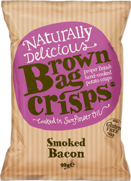 BROWN BAG CRISPS Smoked Bacon 40g (Pack of 20)