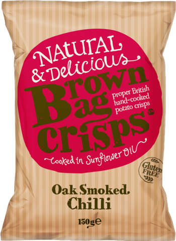 BROWN BAG CRISPS Oak Smoked Chilli 150g (Pack of 10)