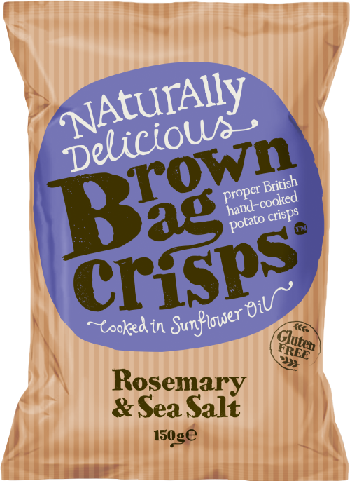 BROWN BAG CRISPS Rosemary & Sea Salt 150g (Pack of 10)